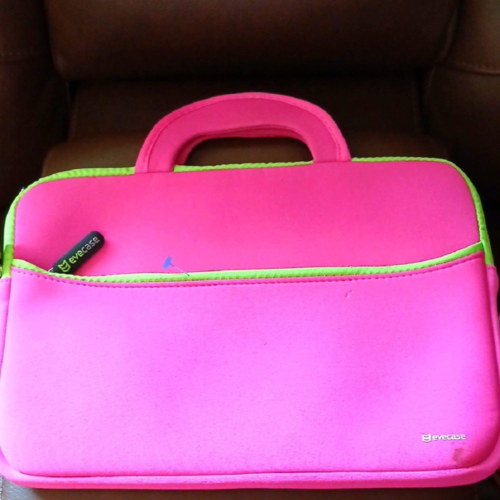 Pink and Green Laptop Bag